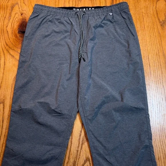 Hurley Tech‎ Twill Joggers Pants Mens XXL (38X31) Grey Stretch Drawstring - Picture 3 of 11